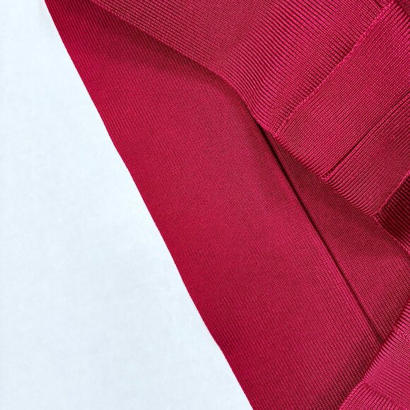 Herve Leger Burgundy Red Double Strap Bodice Bandage Bodycon Mini Dress XS - Picture 13 of 13